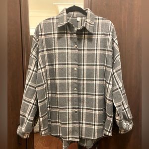 Thick Plaid Shirt- Gray